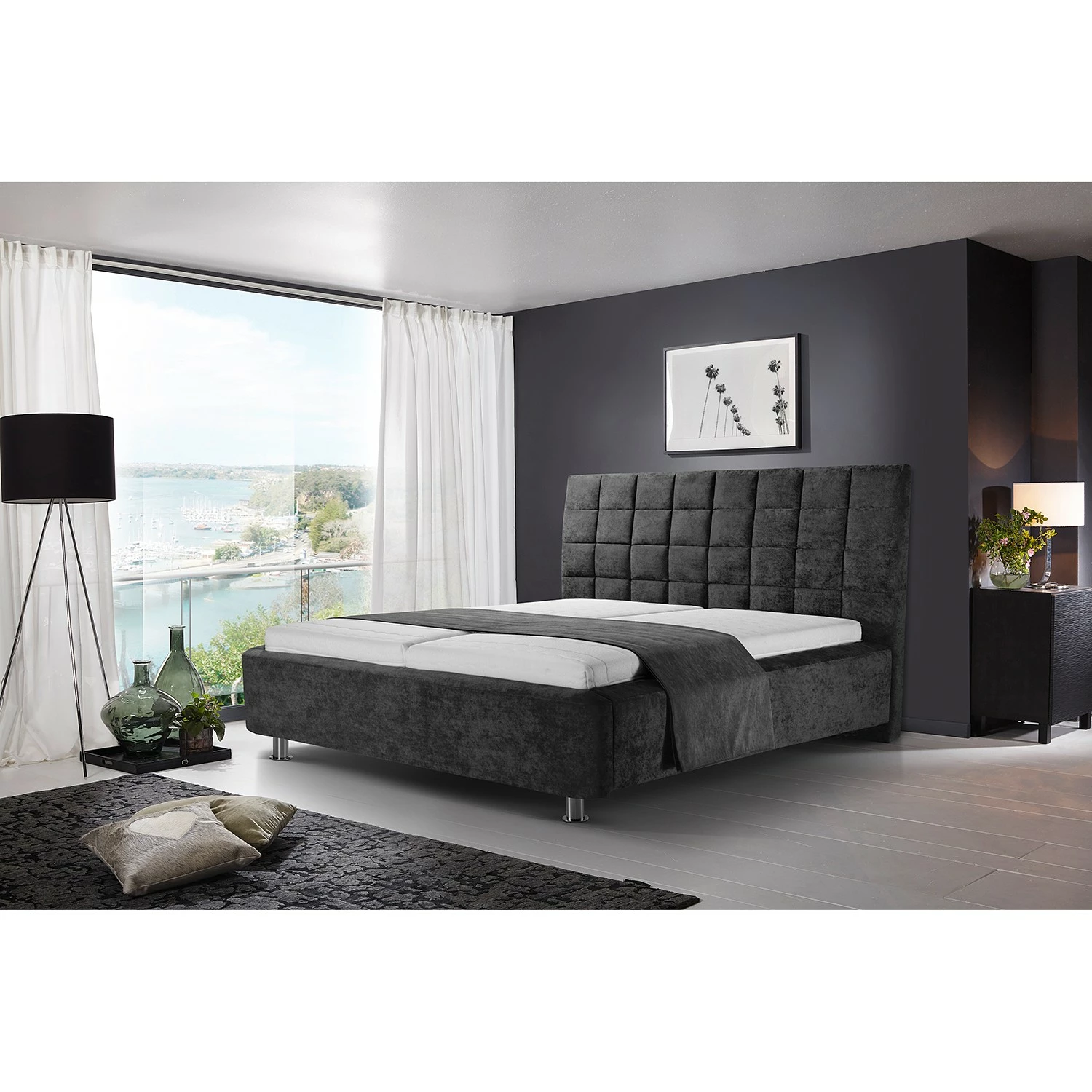 Loftscape Gestellbett Valdrome - Anthrazit - 200 x 200cm – Bild 2