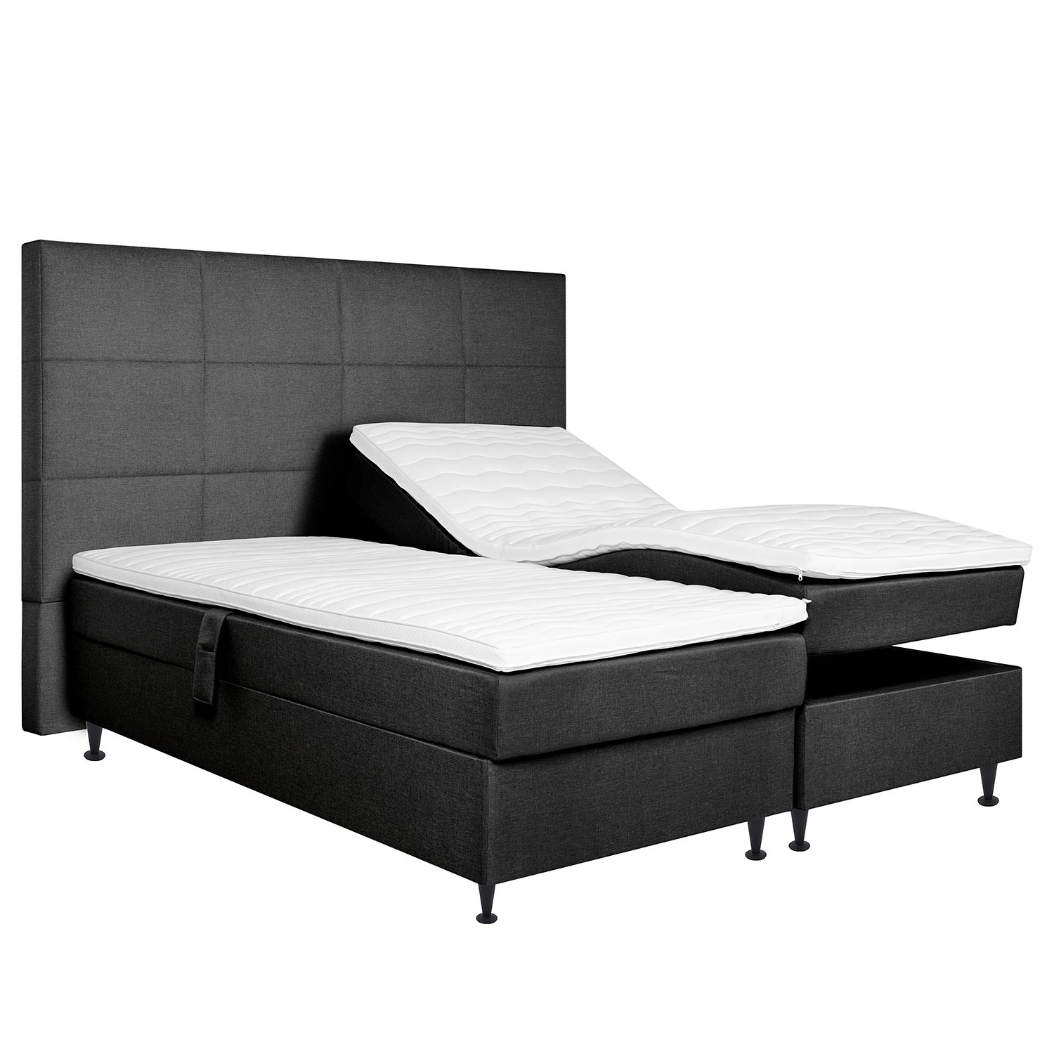 Loftscape Boxspringbett Machala - Dunkelgrau - 160 x 200cm – Bild 3