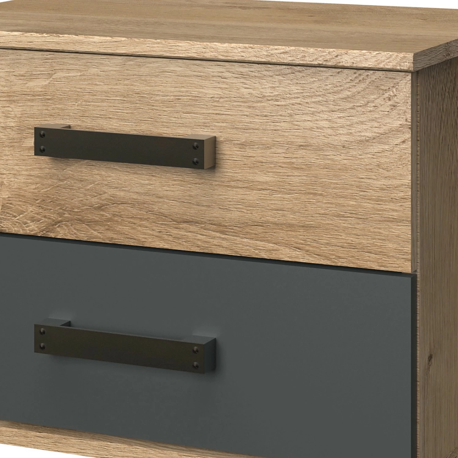 Wimex Nachtkommode Malmoe - Eiche geplankt Dekor / Graphit – Bild 2