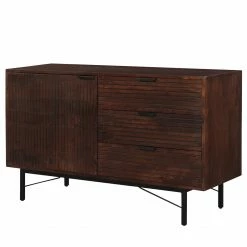 Ars manufacti Kommode Angun - Akazie massiv / Metall - Akazie Dunkel / Schwarz