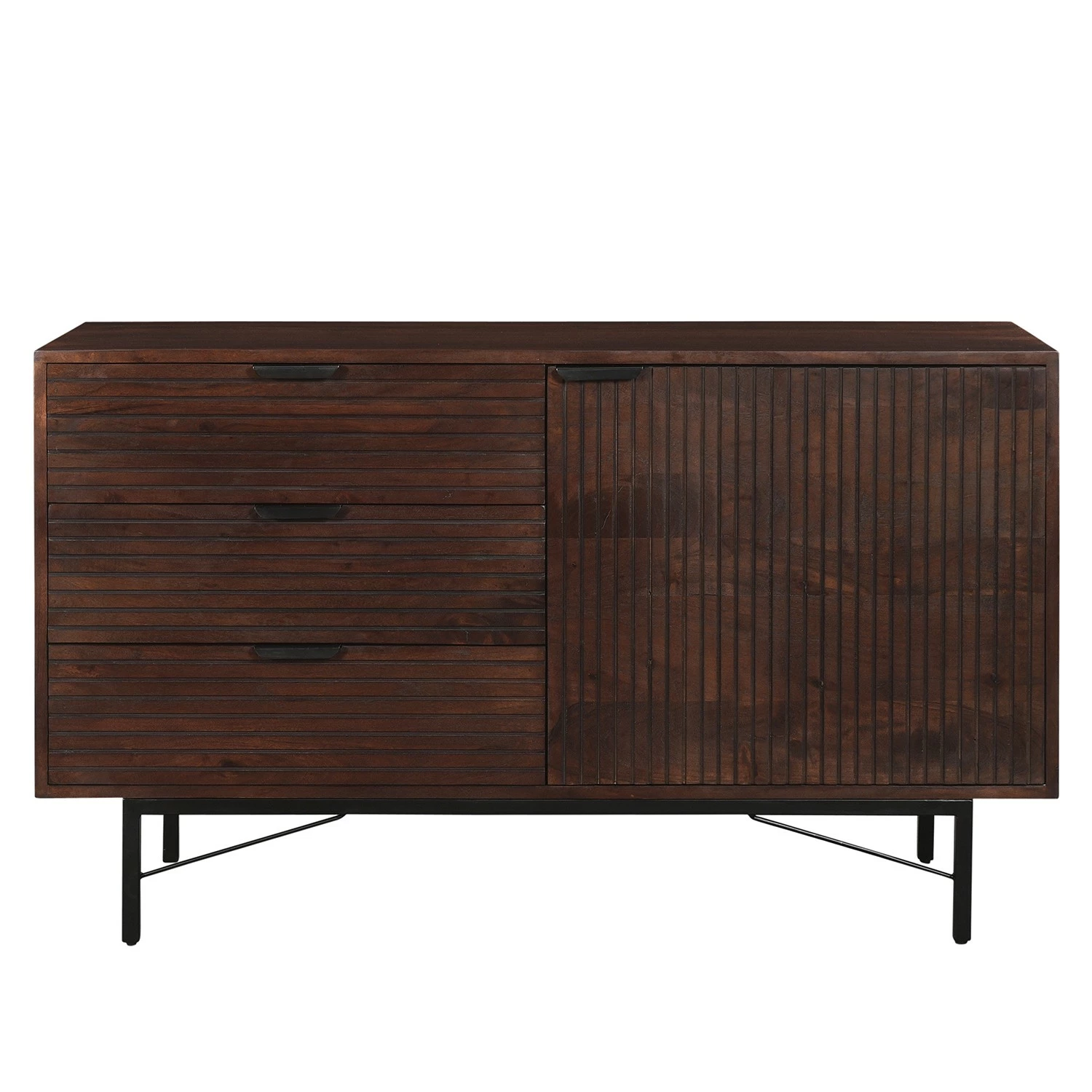 Ars manufacti Kommode Angun - Akazie massiv / Metall - Akazie Dunkel / Schwarz – Bild 2