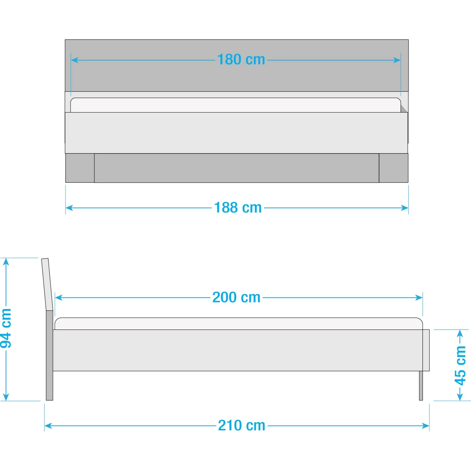 Wimex Futonbett Malmoe - Edeltanne Dekor / Graphit - 180 x 200cm – Bild 3