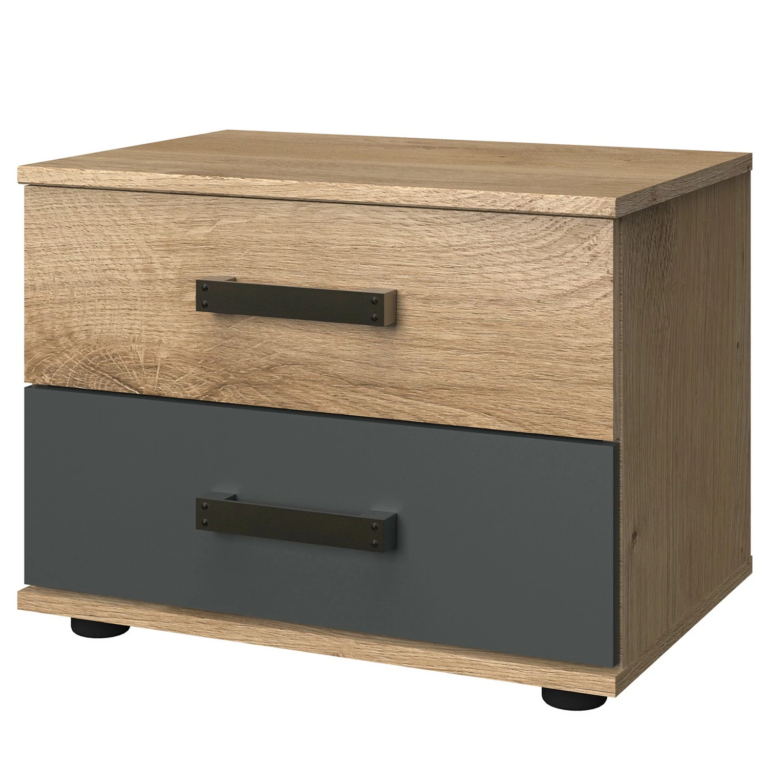 Wimex Bettanlage Malmoe - Eiche geplankt Dekor / Graphit - 140 x 200cm – Bild 2