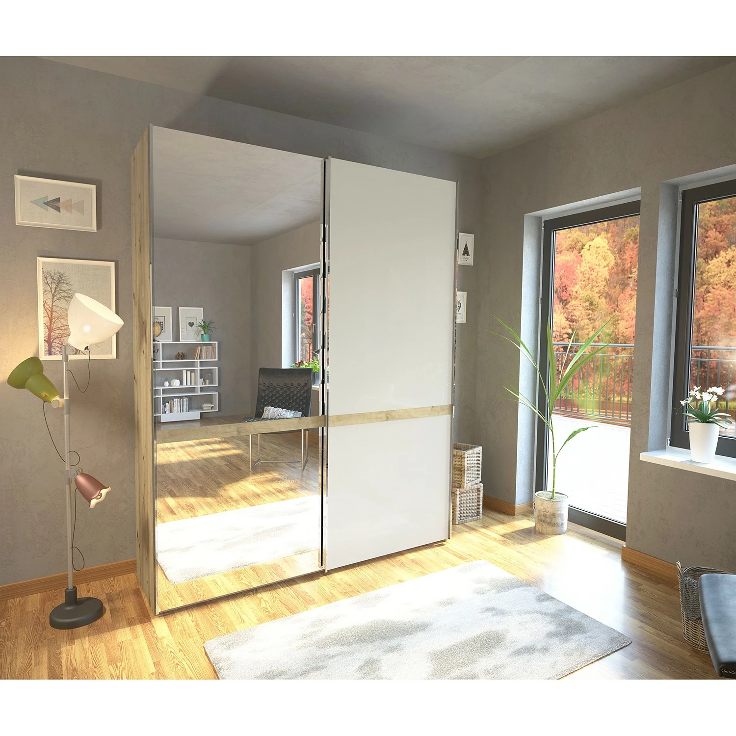 Wiemann Schwebetürenschrank Barcelona II - Höhe: 217 cm - Breite: 150 cm – Bild 2