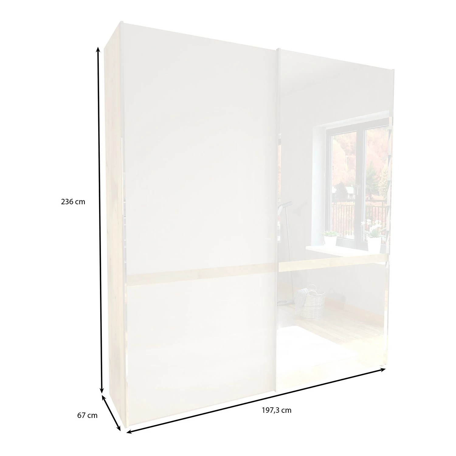 Wiemann Schwebetürenschrank Barcelona III - Höhe: 236 cm - Breite: 200 cm – Bild 5