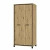 Red Living Garderobenschrank Egan II - Eiche Artisan Dekor / Eiche Schwarz Dekor