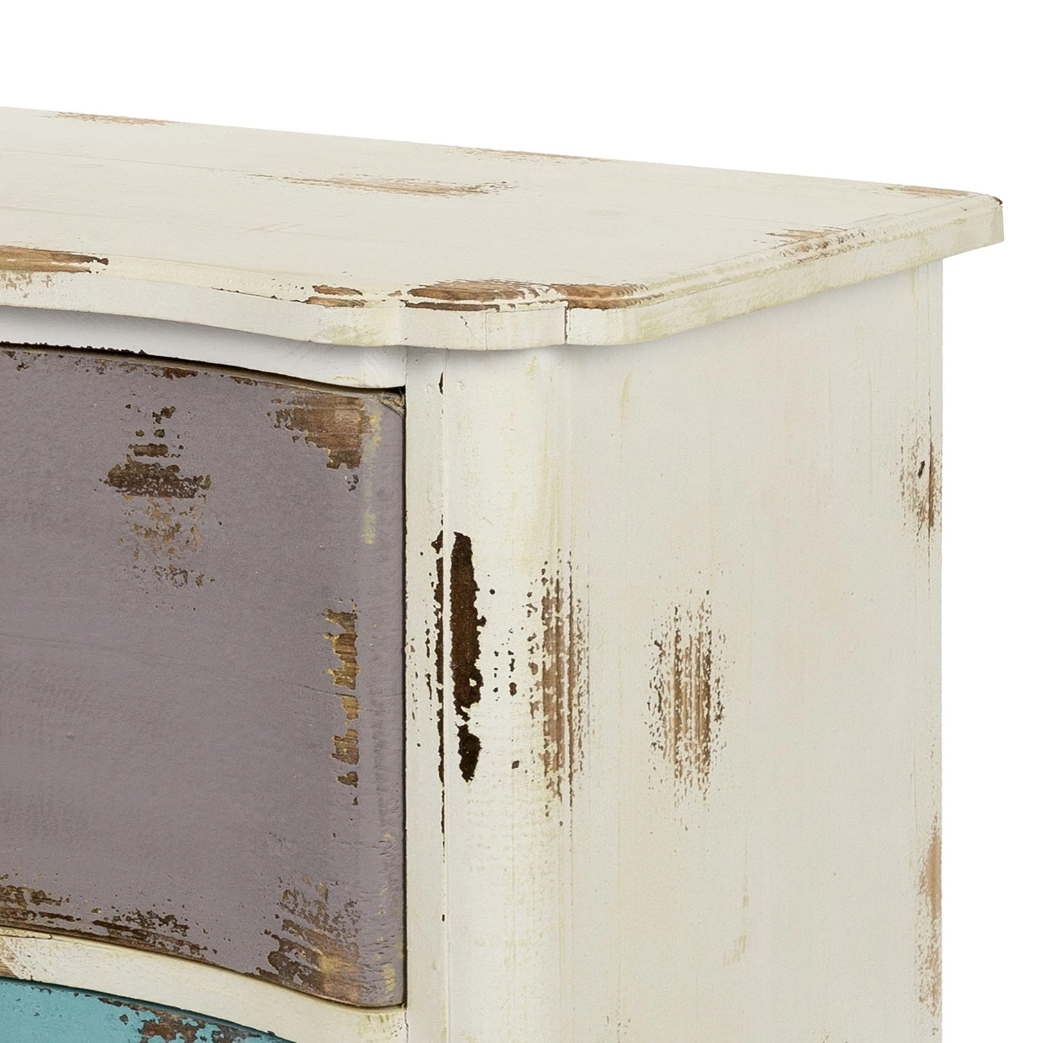 Ridgevalley Kommode Rusper - Tanne massiv - Vintage Weiß / Mehrfarbig – Bild 6