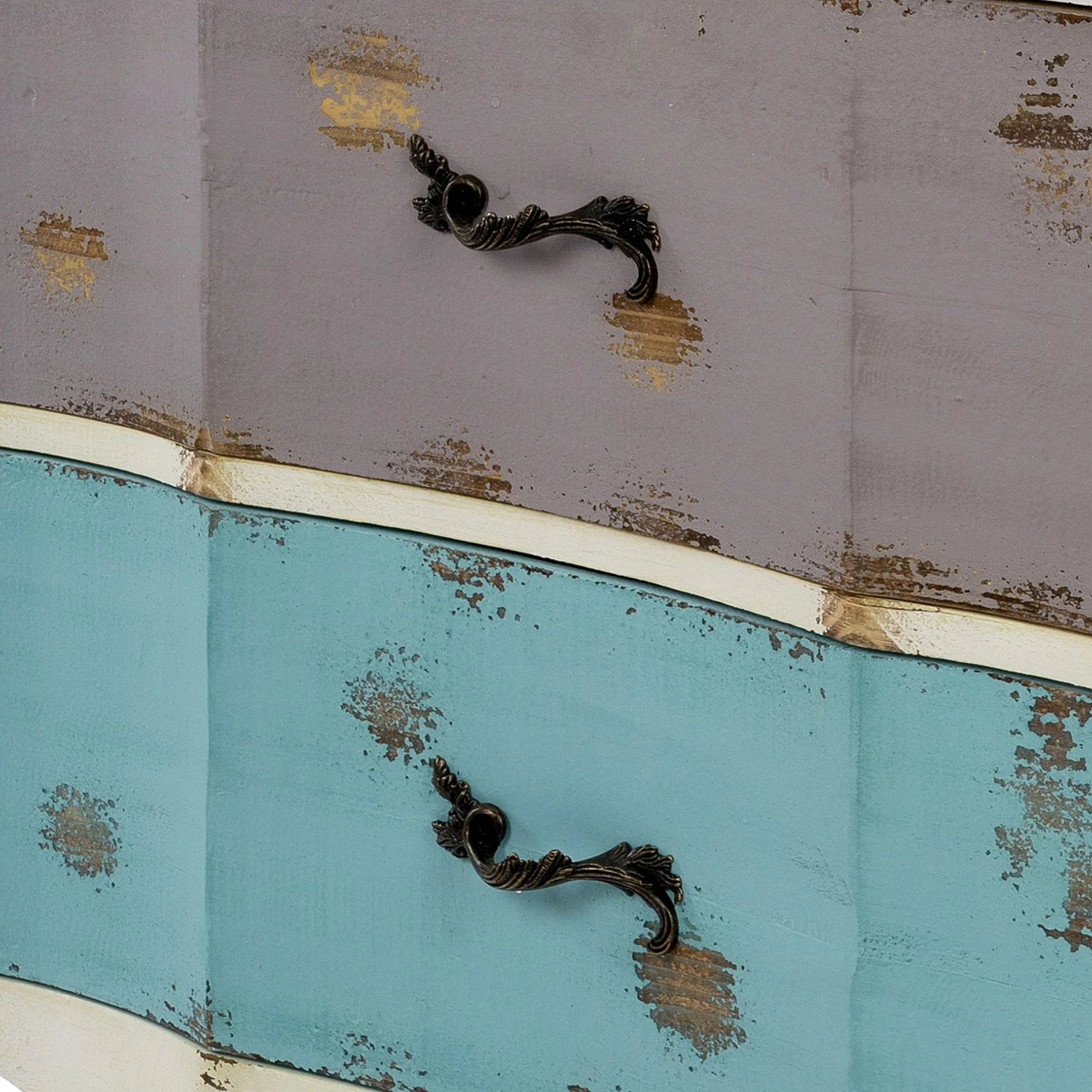 Ridgevalley Kommode Rusper - Tanne massiv - Vintage Weiß / Mehrfarbig – Bild 8