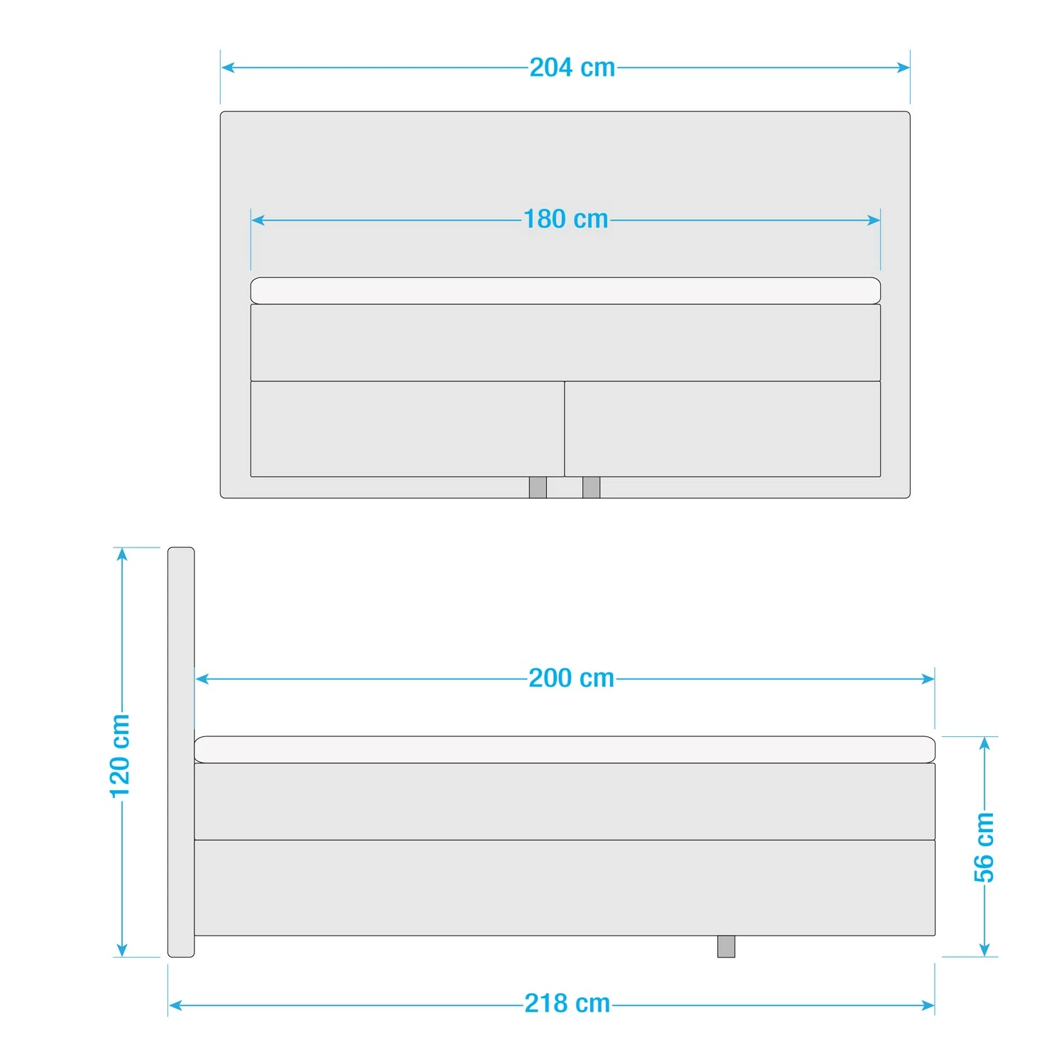Loftscape Boxspringbett Esther - Anthrazit – Bild 3
