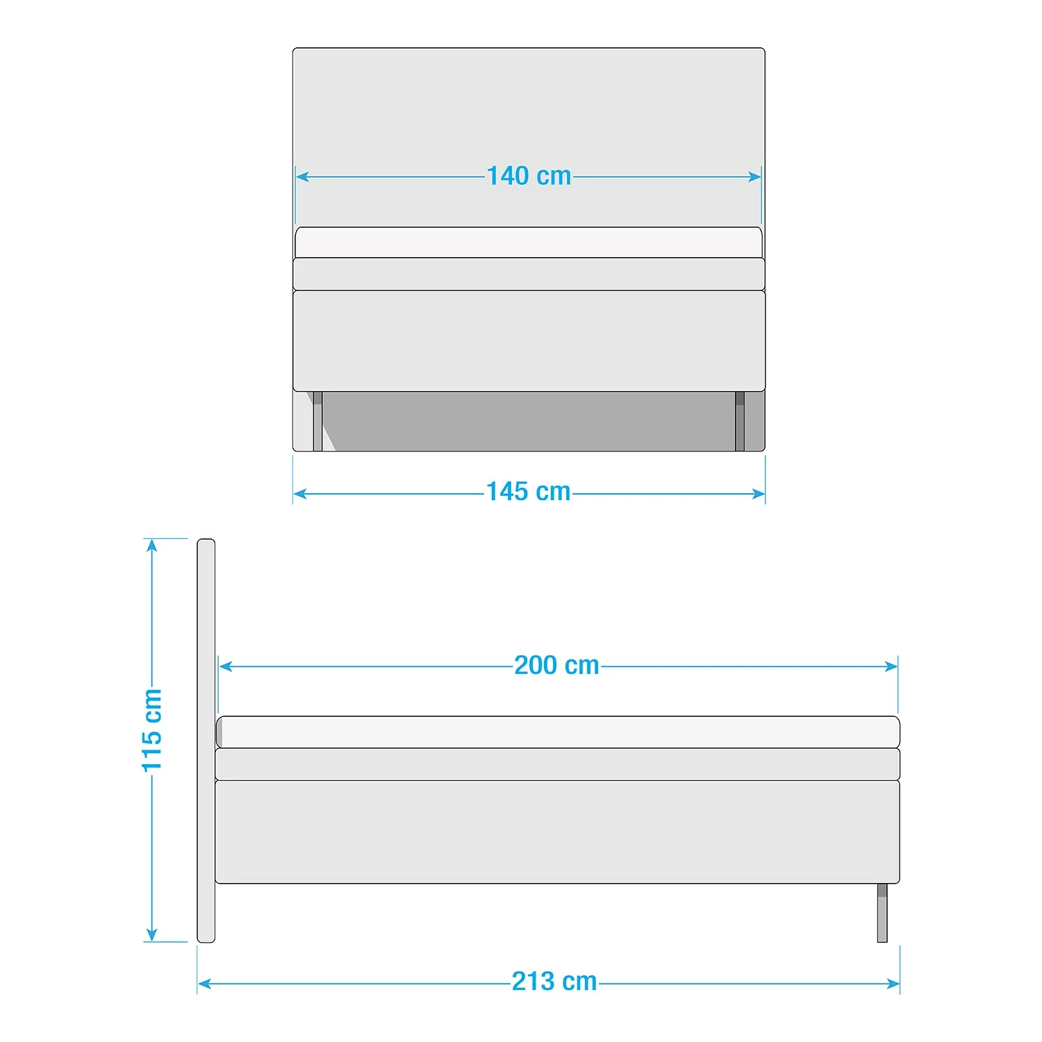 Schlaraffia Boxspringbett myNap - Graphit - 140 x 200cm – Bild 7