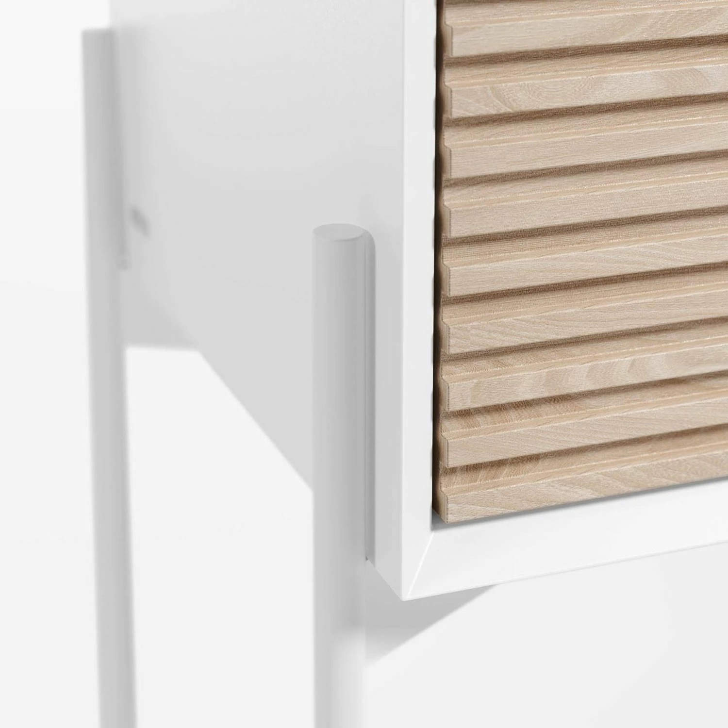 Loftscape Highboard Maredale - Esche teilmassiv - Weiß / Esche – Bild 4