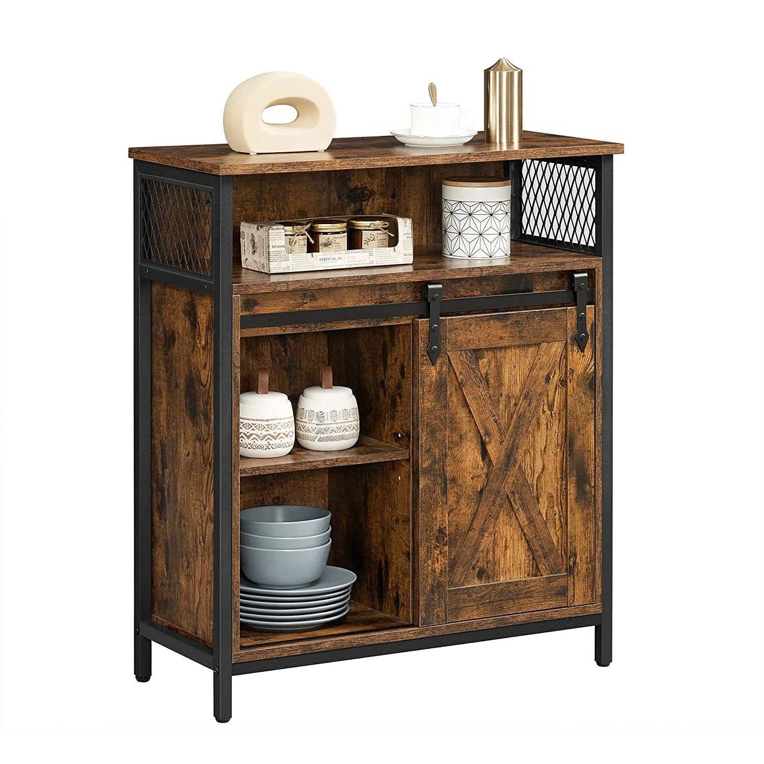 Red Living Kommode Hazlet I - Braun / Schwarz – Bild 6