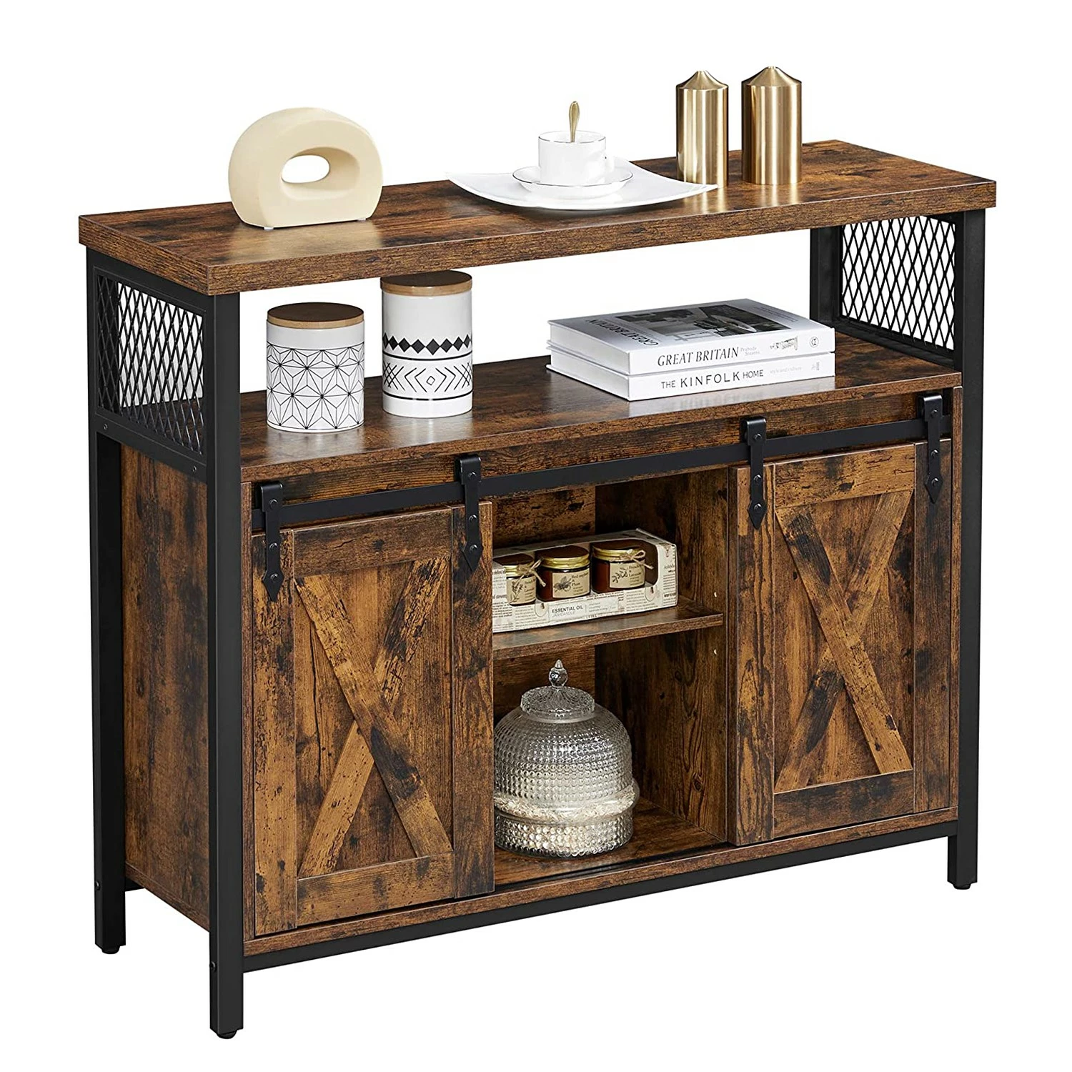 Red Living Kommode Hazlet II - Braun / Schwarz – Bild 5