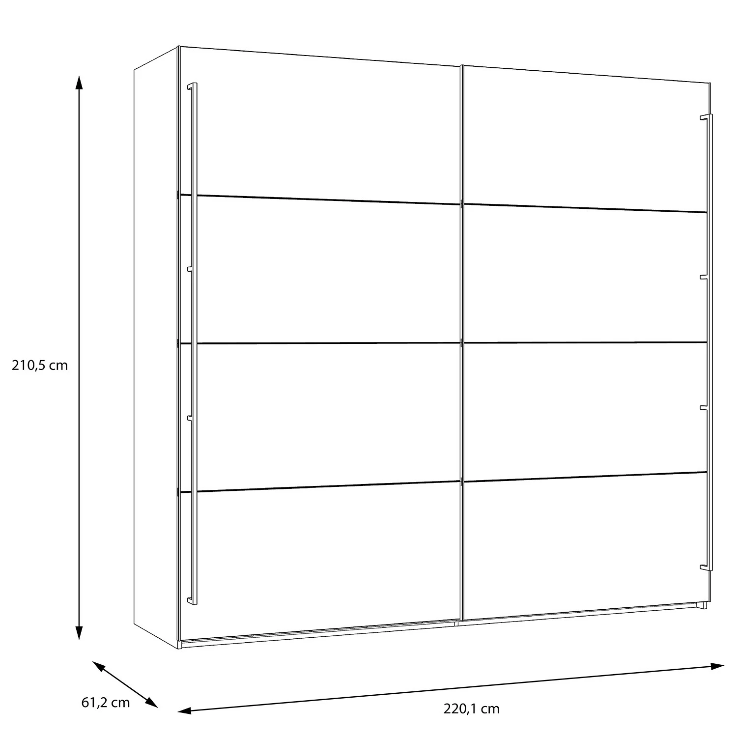 Loftscape Schwebetürenschrank Dawson - Breite: 220 cm – Bild 7