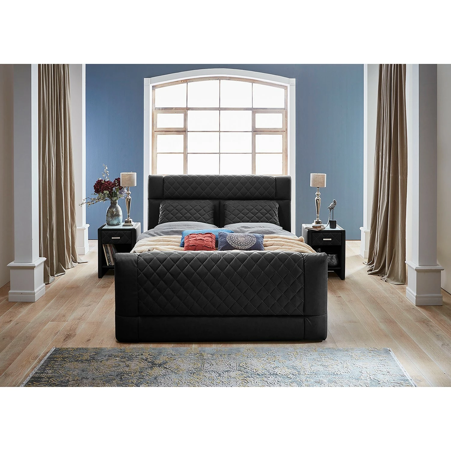 Loftscape Boxspringbett Chandler IV - Schwarz - 140 x 200cm - H2 – Bild 2