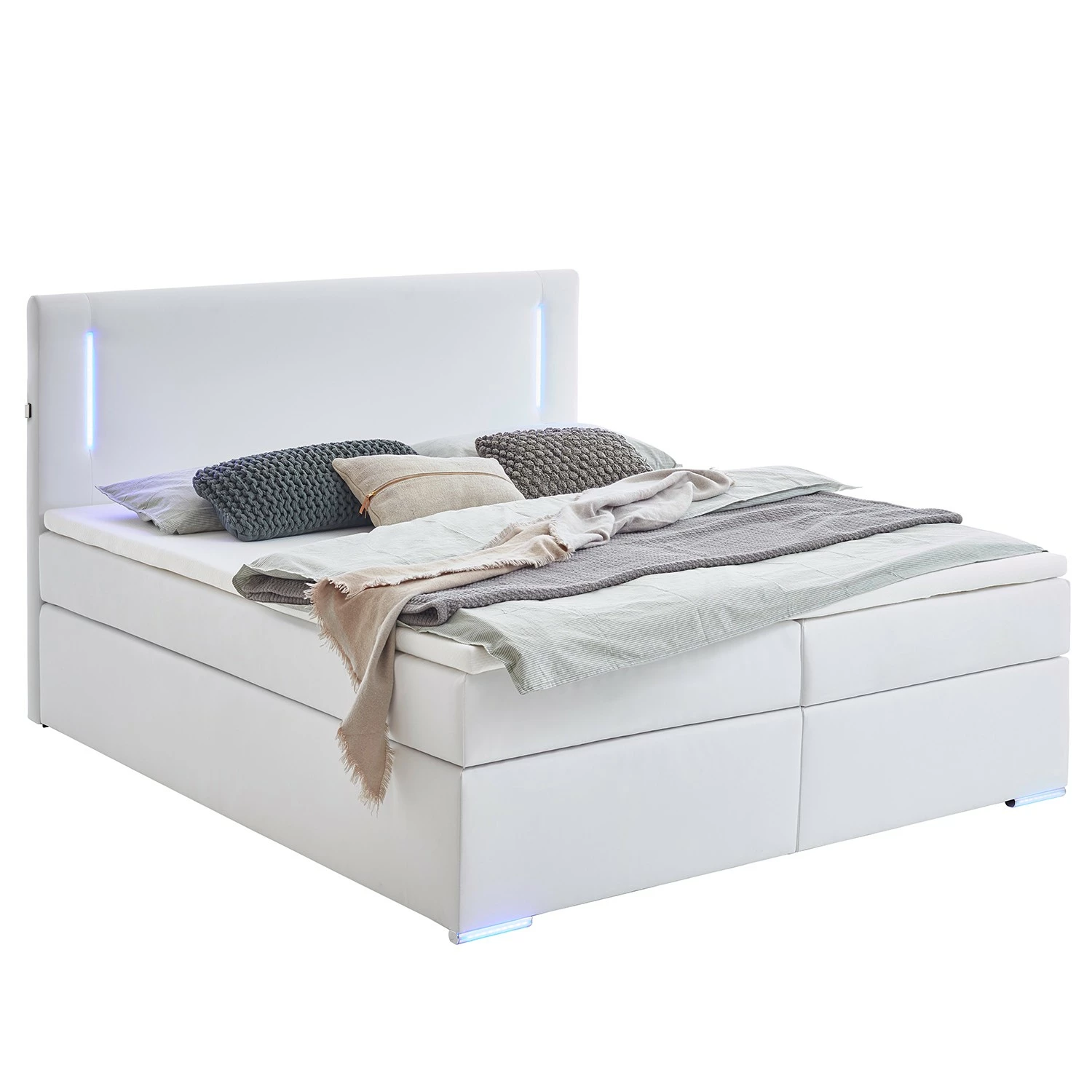 Loftscape Boxspringbett Flashlight I - Weiß - 160 x 200cm - Ohne Stauraum