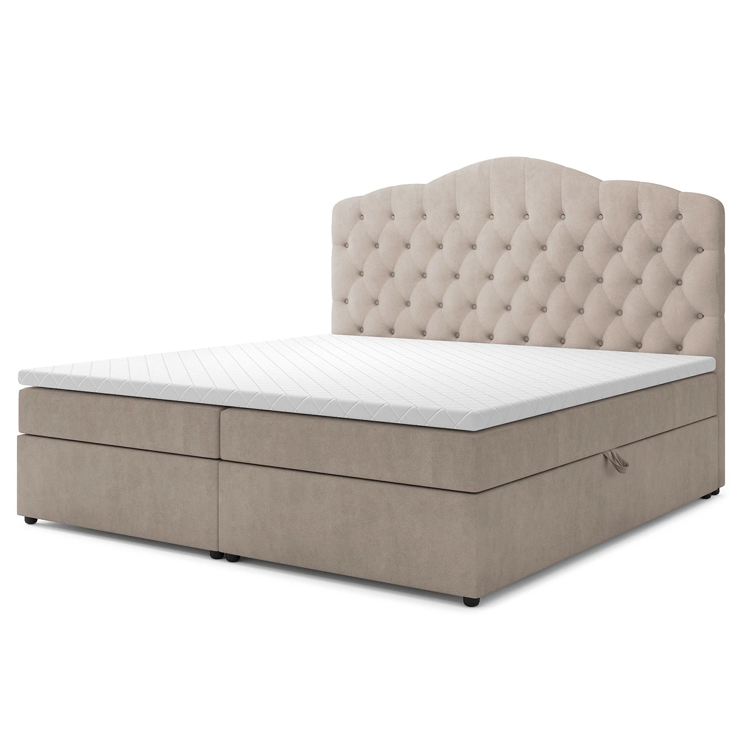 Loftscape Boxspringbett Miriam - Beige - 200 x 200cm – Bild 5