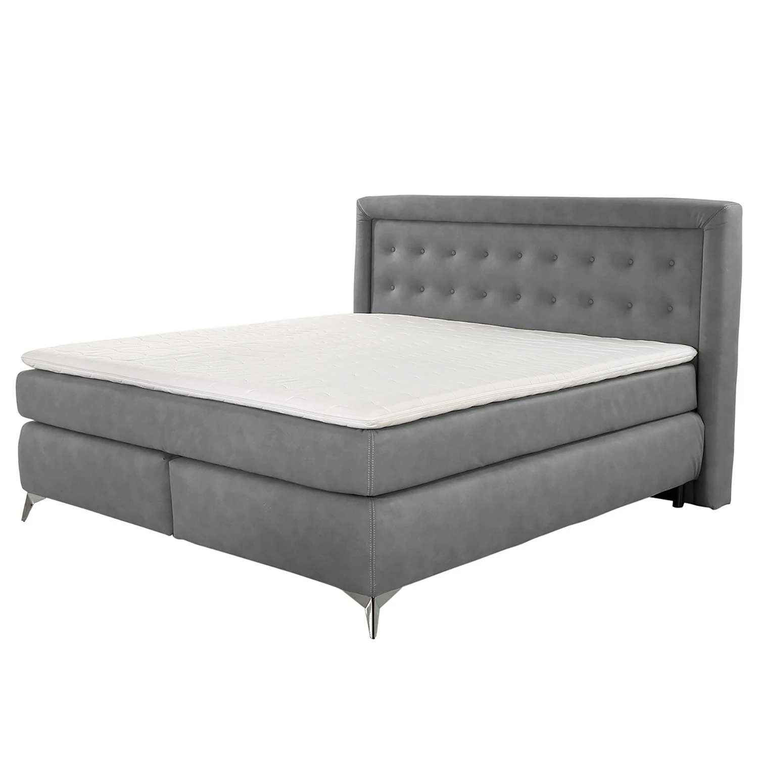 Loftscape Boxspringbett Stettin - Grau - Doppelmatratze H3/H4 – Bild 3