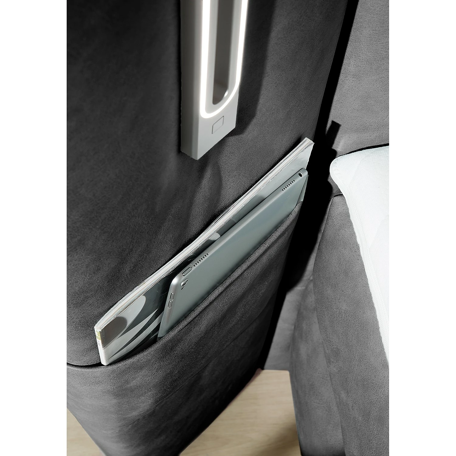 Loftscape Boxspringbett Victoria - Grau - Doppelmatratze H3/H4 – Bild 4