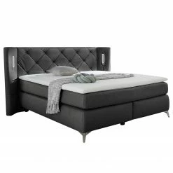 Loftscape Boxspringbett Victoria - Grau - Doppelmatratze H3/H4