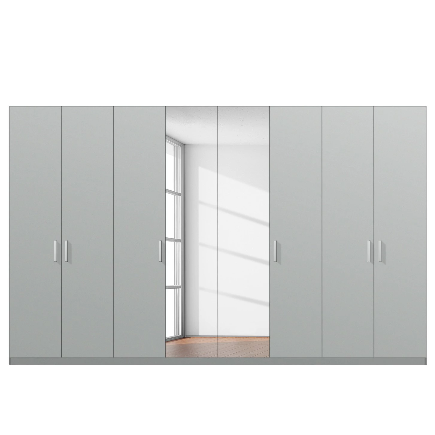 Drehtürenschrank SKØP pure reflect - Seidengrau - Höhe: 236 cm - Breite: 360 cm – Bild 3