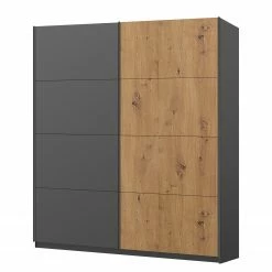 Schwebetürenschrank SKØP pure artisan - Graphit / Eiche Artisan Dekor - Höhe: 236 cm - Breite: 181 cm - 2