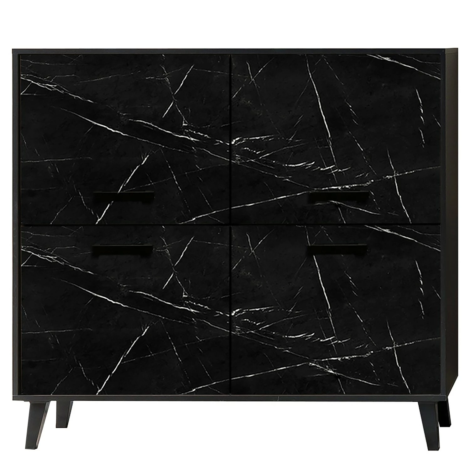 Jack & Alice Kommode Fintel I - Marmor Schwarz Dekor / Schwarz – Bild 5