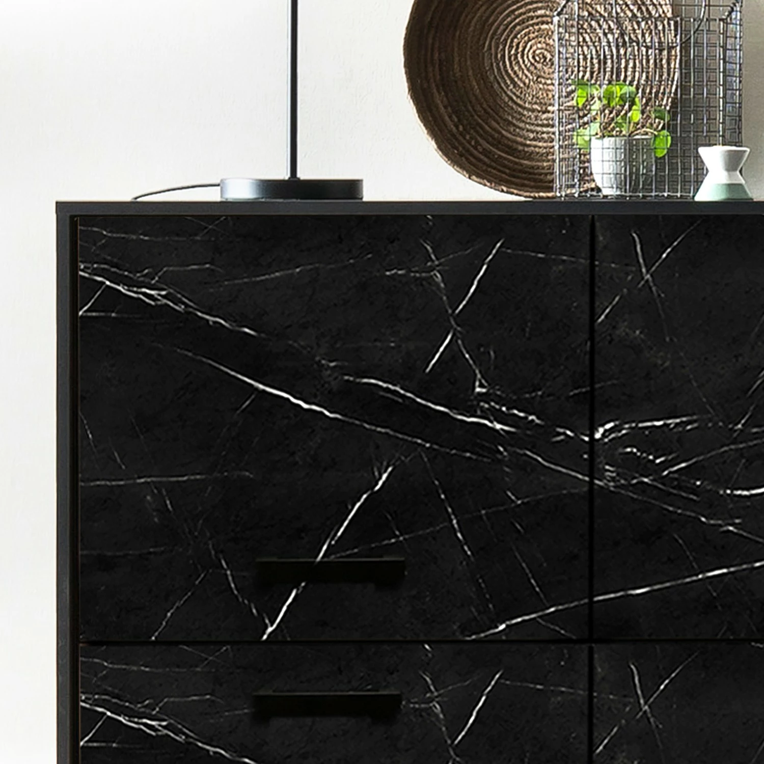 Jack & Alice Kommode Fintel I - Marmor Schwarz Dekor / Schwarz – Bild 6