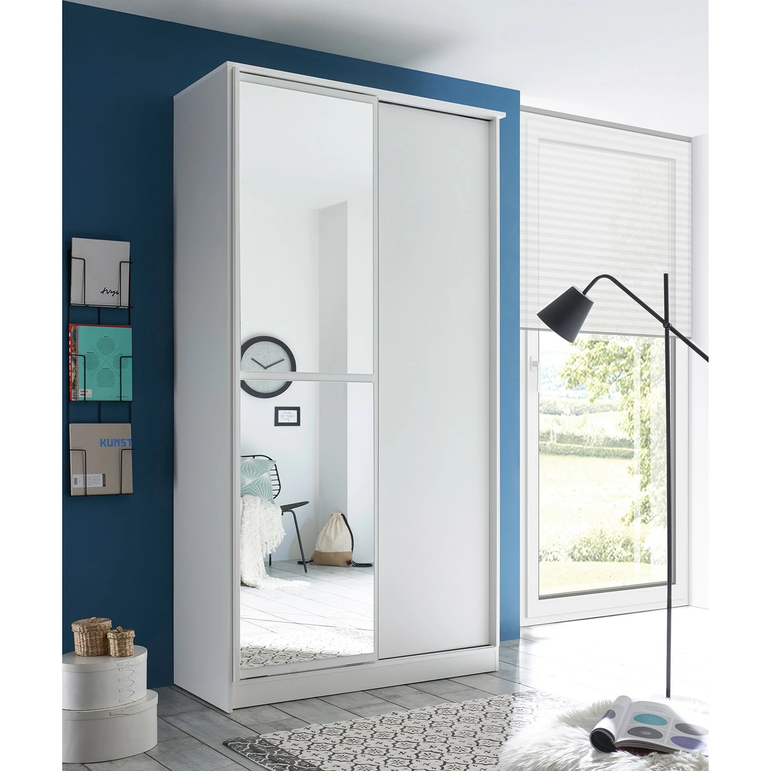 Loftscape Schwebetürenschrank Digras - Weiß - 120 x 50 cm – Bild 2
