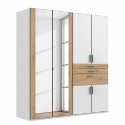 Wimex Drehtürenschrank Harburg I - Eiche Artisan Dekor / Weiß - Breite: 180 cm