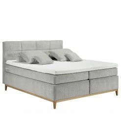 Loftscape Boxspringbett Esperanto - Microvelours Thala: Silber