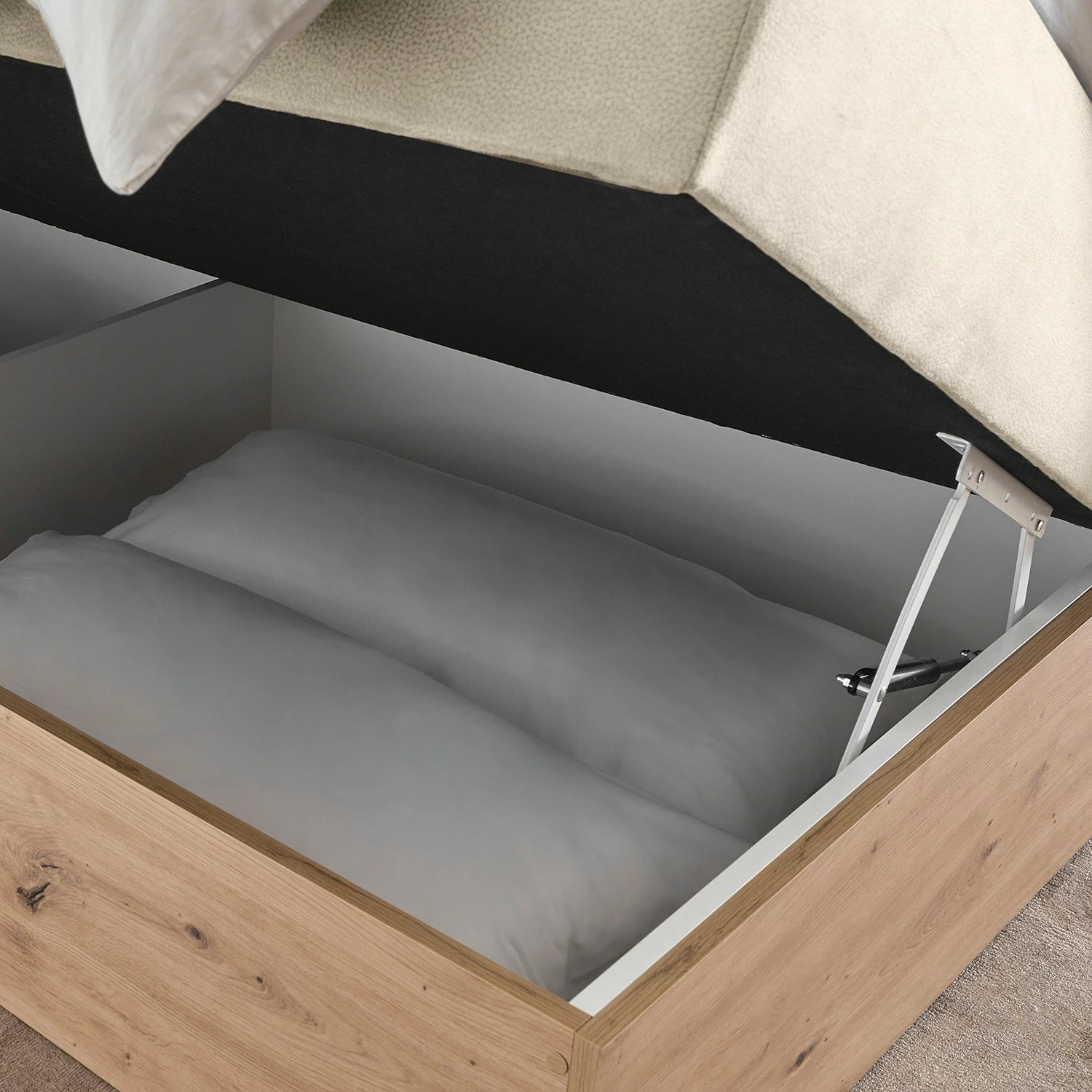 Loftscape Polsterbett Skaland - Microfaser Zari: Creme – Bild 7