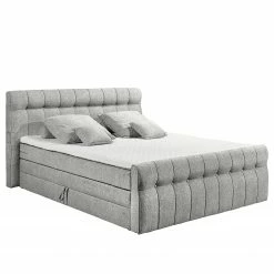 Loftscape Boxspringbett Amesbury - Microvelours Thala: Silber