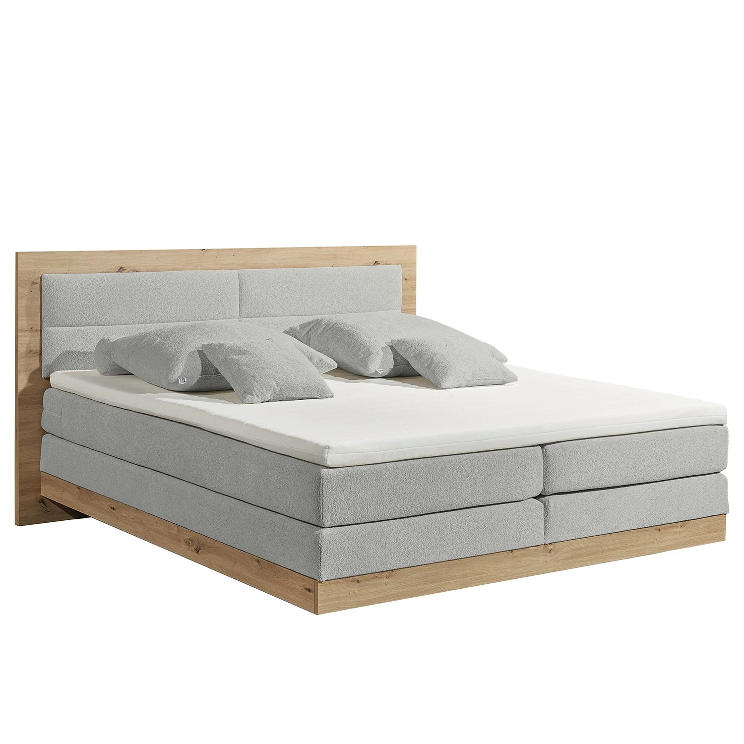 Loftscape Boxspringbett Batik Love - Webstoff Raya: Silber