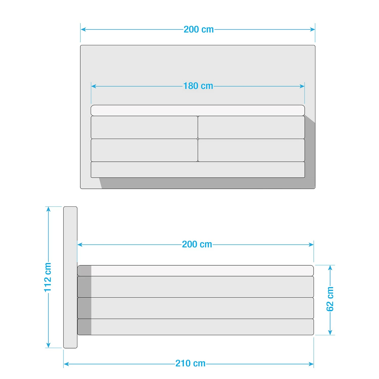 Loftscape Boxspringbett Batik Love - Webstoff Raya: Silber – Bild 5