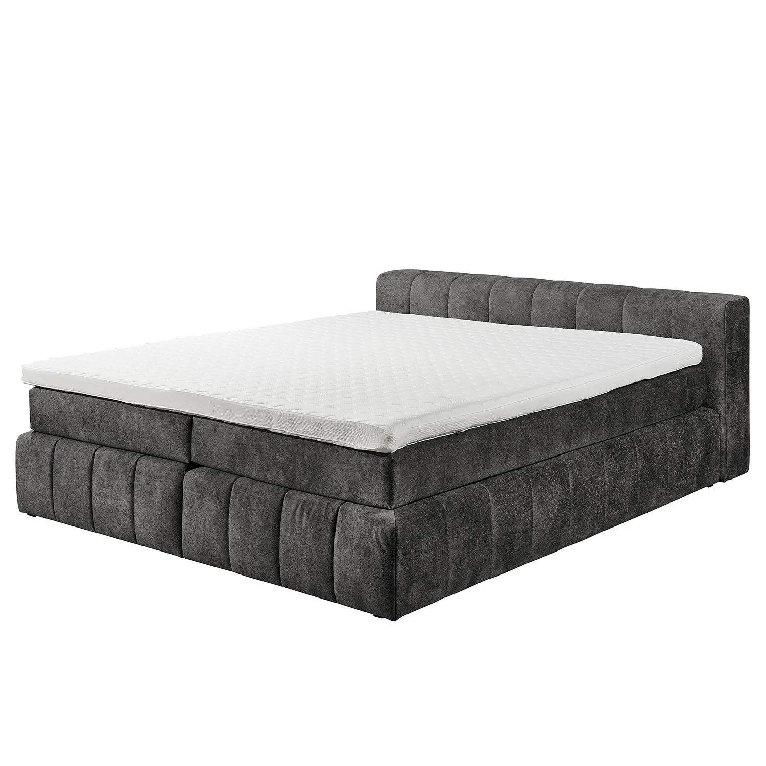 Loftscape Boxspringbett Corryton - Microfaser Inga: Dunkelgrau - 140 x 200cm – Bild 2