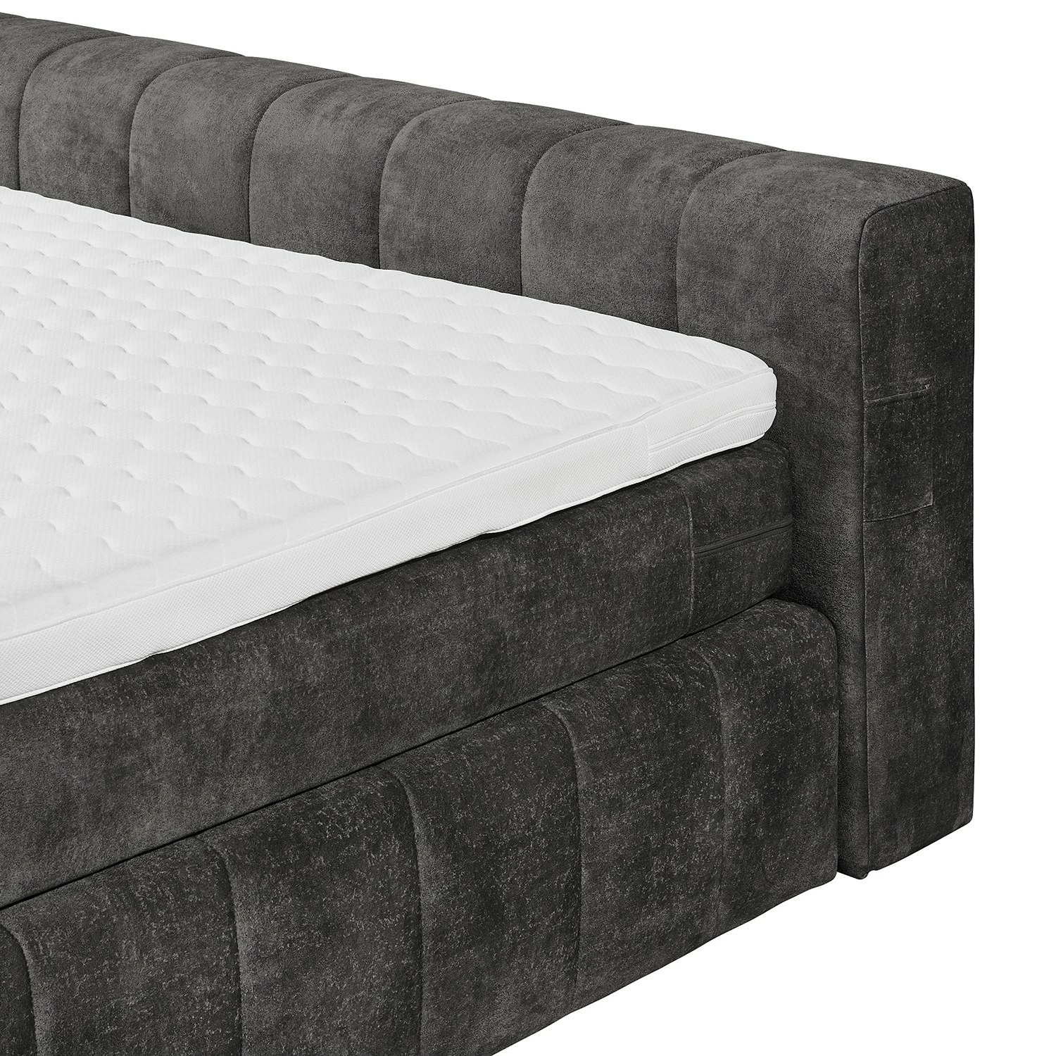 Loftscape Boxspringbett Corryton - Microfaser Inga: Dunkelgrau - 140 x 200cm – Bild 4