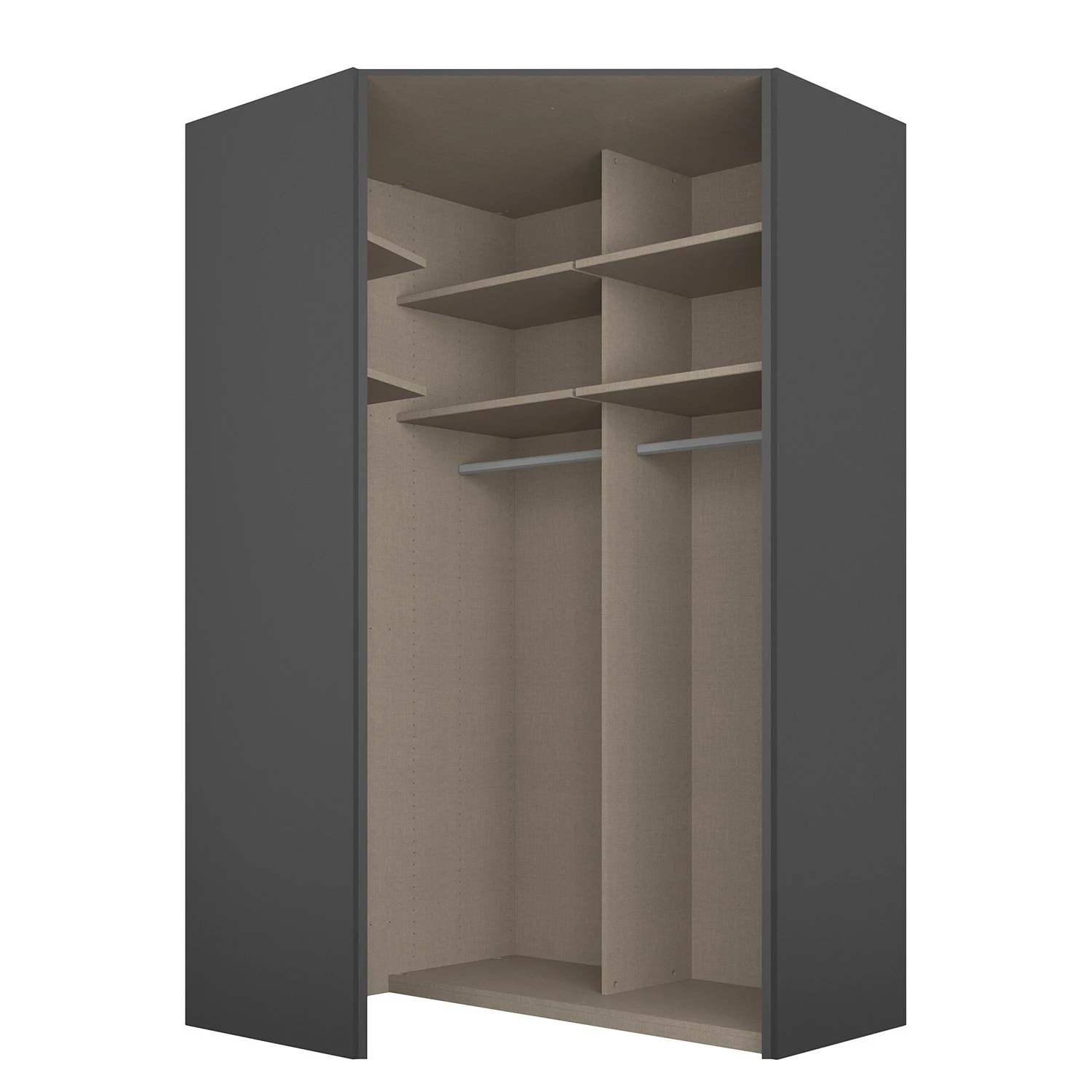 Eckschrank SKØP reflect - Graphit - Höhe: 236 cm - Breite: 127 cm – Bild 2