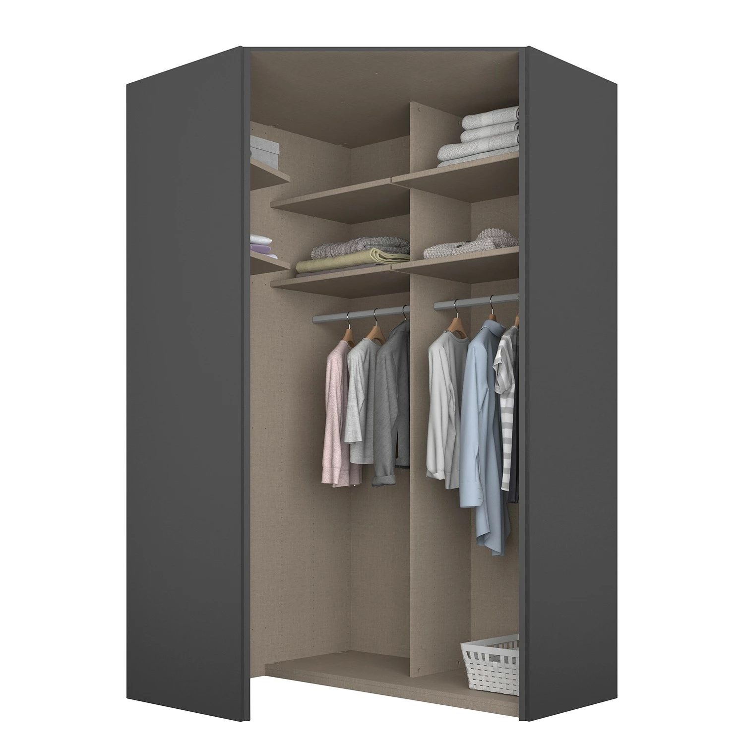 Eckschrank SKØP reflect - Graphit - Höhe: 236 cm - Breite: 127 cm – Bild 3