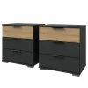 Wimex Nachtkommode Gibraltar - Eiche Artisan Dekor / Anthrazit - 3 - 2er Set