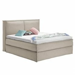 Boxspringbett Kinx - Stoff KINX: Beige - 180 x 200cm - H3 - 130 cm