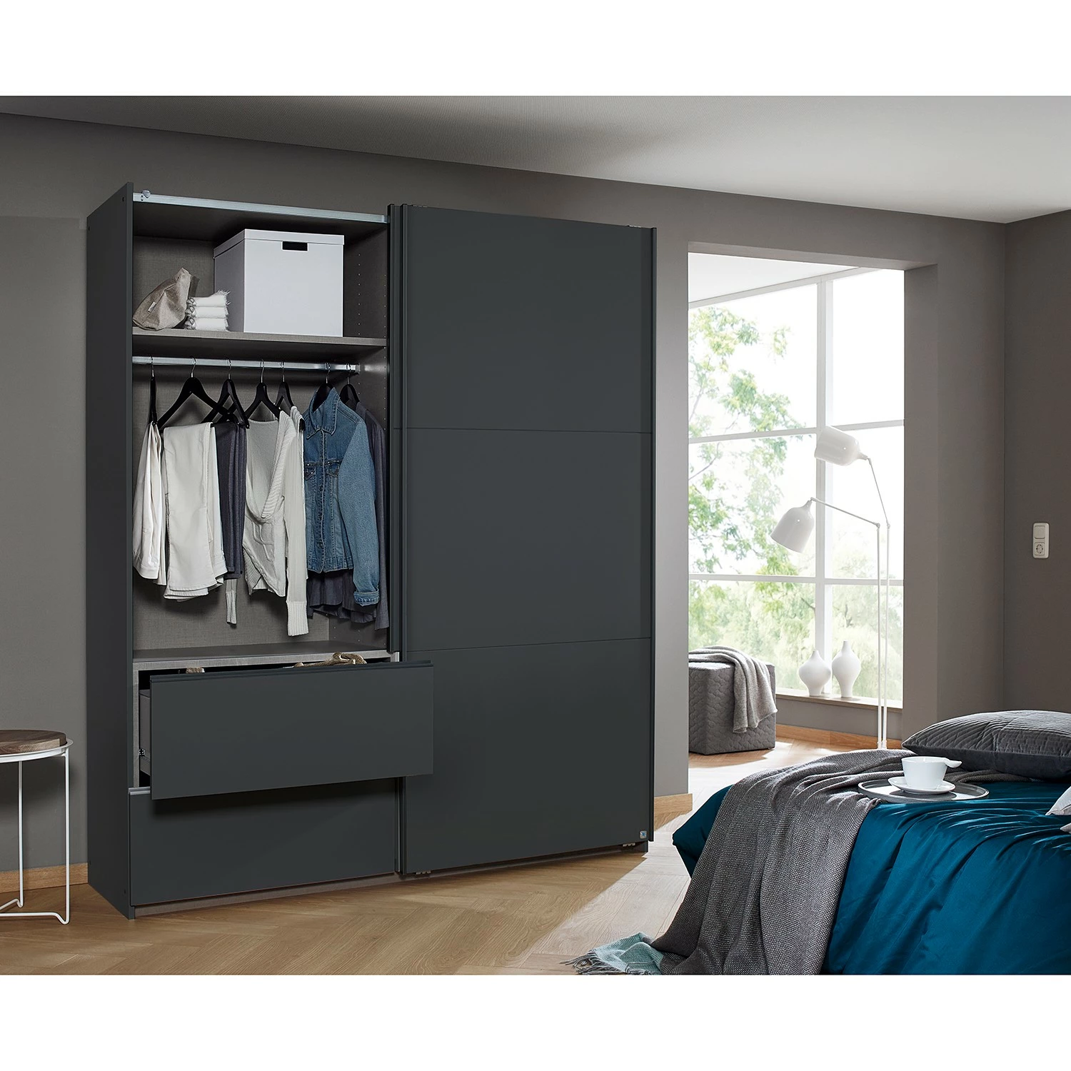 Rauch Blue Schwebetürenschrank Sevilla I - Grau - Breite: 175 cm - Grau – Bild 3
