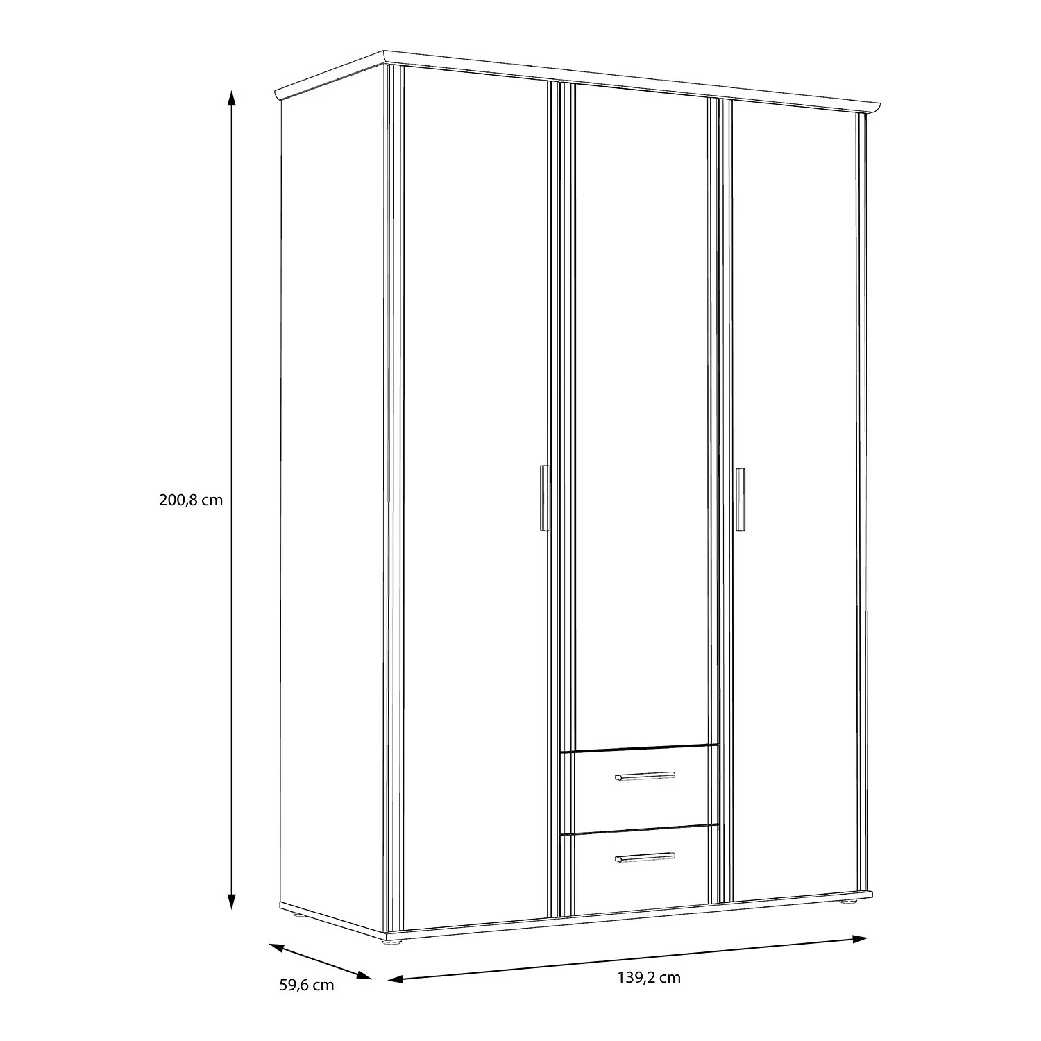 Loftscape Drehtürenschrank Janem - Eiche Sonoma Dekor – Bild 3