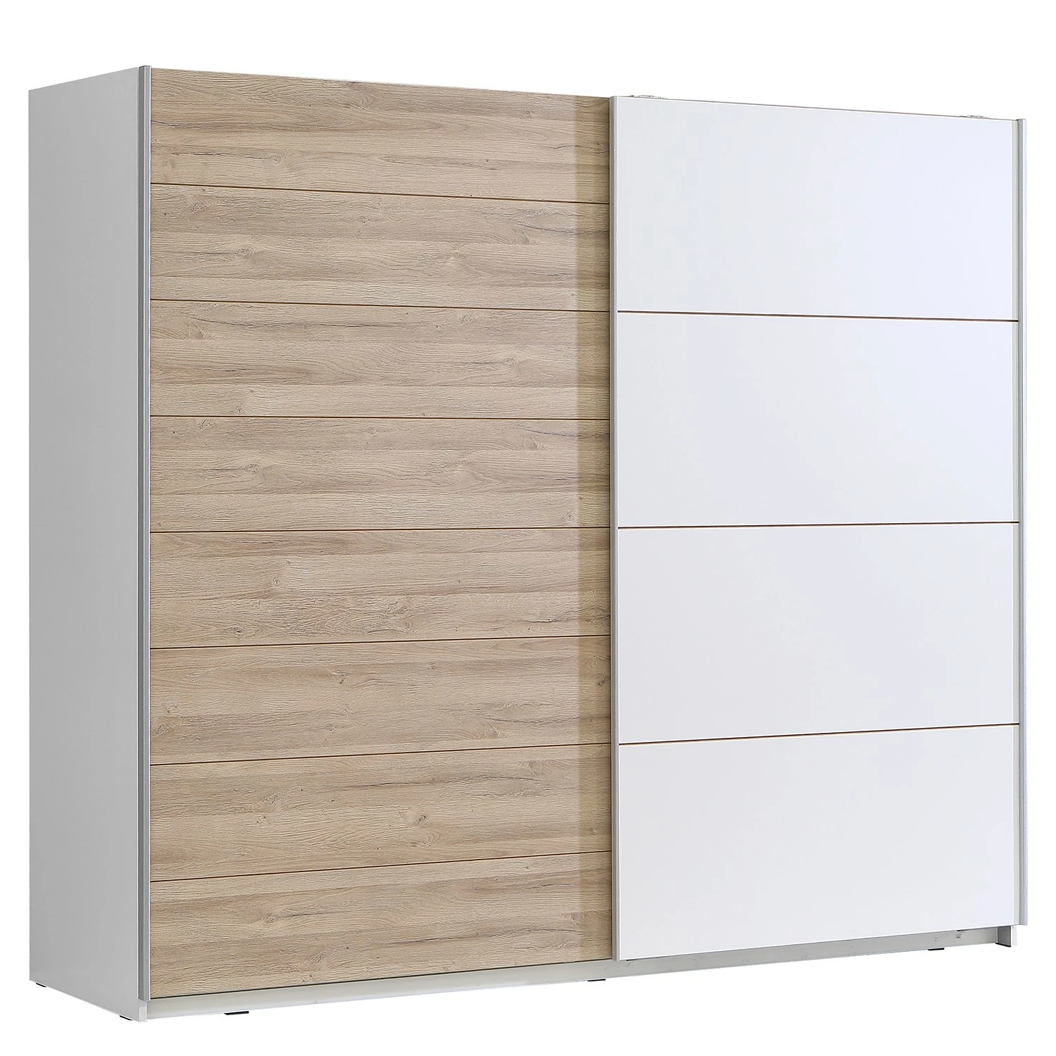 Loftscape Schwebetürenschrank Oliver II - Weiß / Eiche Bianco