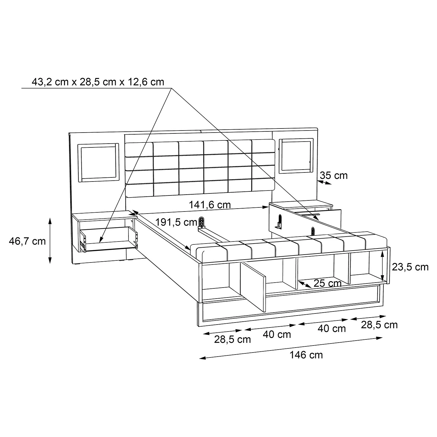 Loftscape Bettanlage Morten (3-teilig) - 140 x 190cm – Bild 9