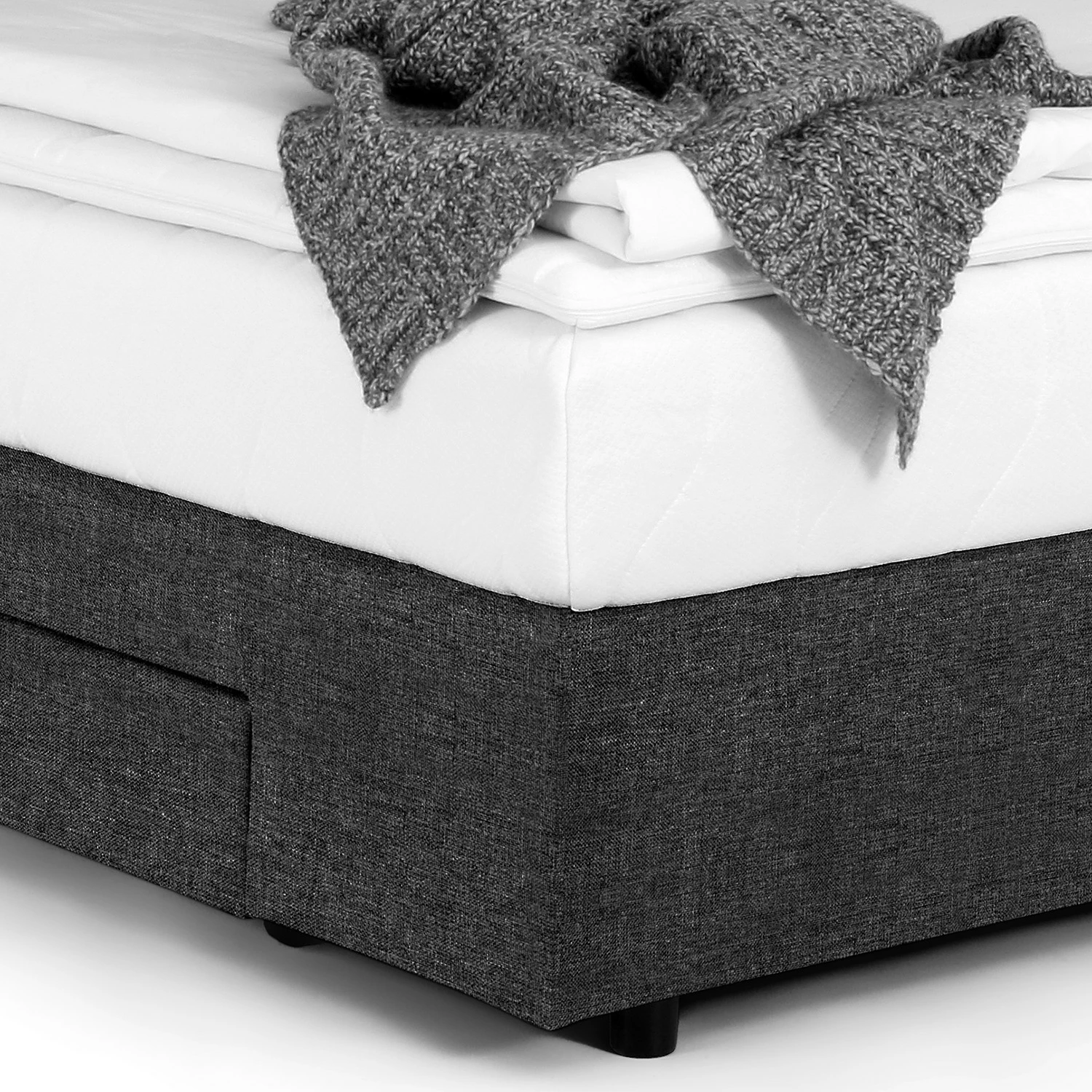 Loftscape Boxspringbett Runner I - mit Beleuchtung - Flachgewebe Kora: Anthrazit – Bild 4