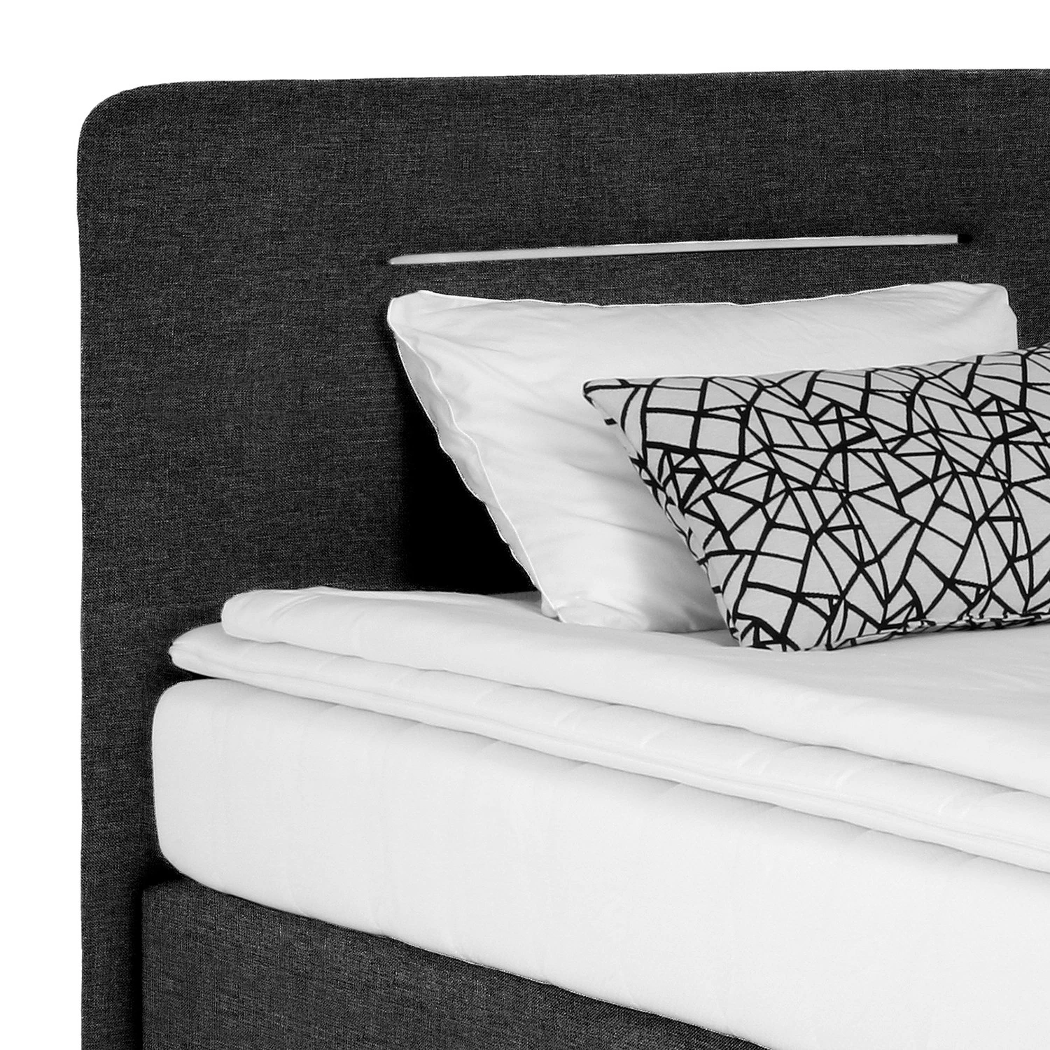 Loftscape Boxspringbett Runner I - mit Beleuchtung - Flachgewebe Kora: Anthrazit – Bild 3