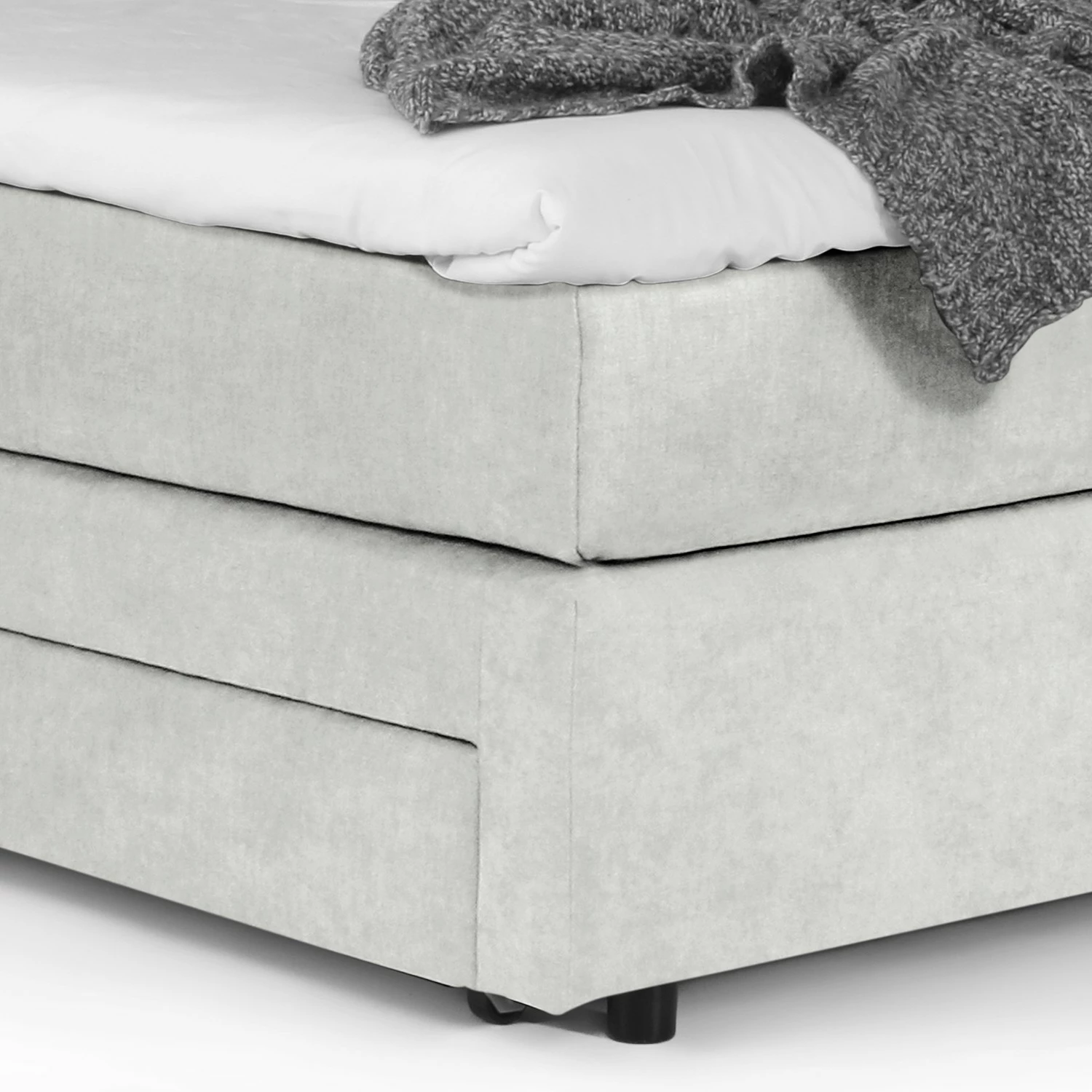 Loftscape Boxspringbett Speedy I - mit Beleuchtung - Microfaser Senga: Silber - H4 – Bild 3