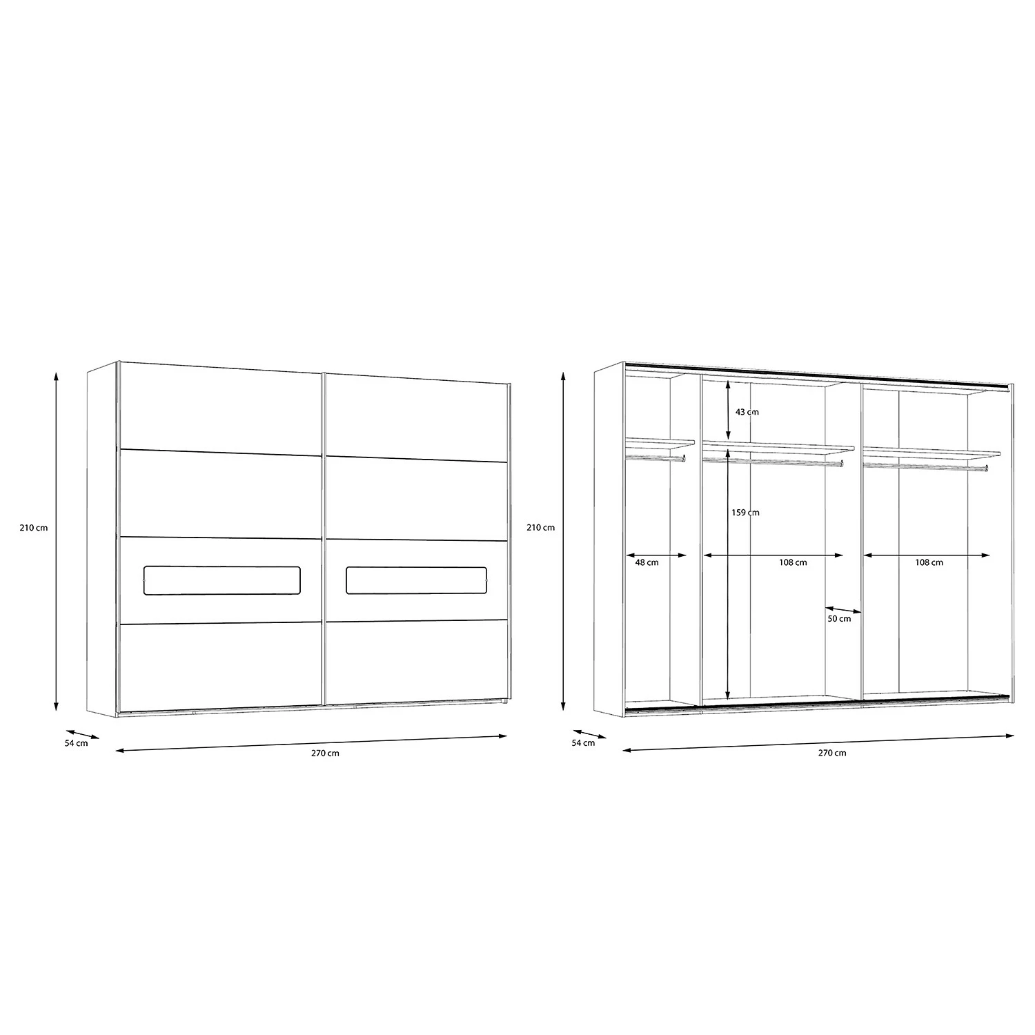 Loftscape Schwebetürenschrank Pisa – Bild 3