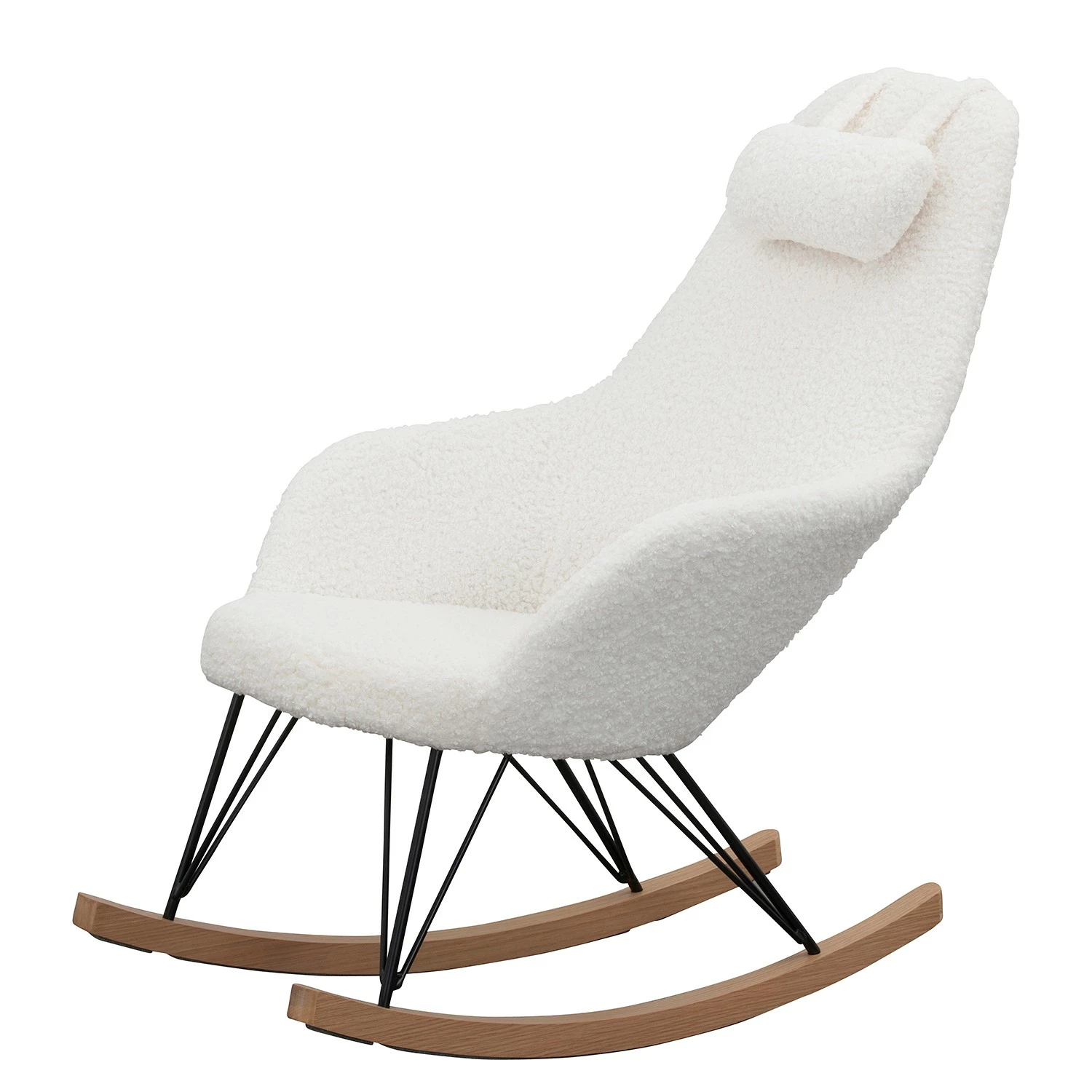 Naturoo Schaukelstuhl Newman - Teddyfell - Weiß